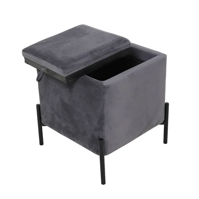 Nordic Light Роскошный табурет Дверь для хранения табурета Маленький диван Магазин одежды Прямоугольный многофункциональный ящик для хранения обуви Артефакт