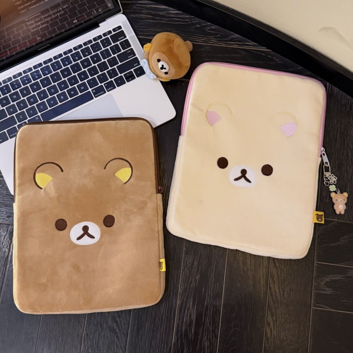 Japanese-Style Anime Instagram-Style Cartoon Bear Plush Computer Bag Cute Student Large-Capacity Tablet Protective Case