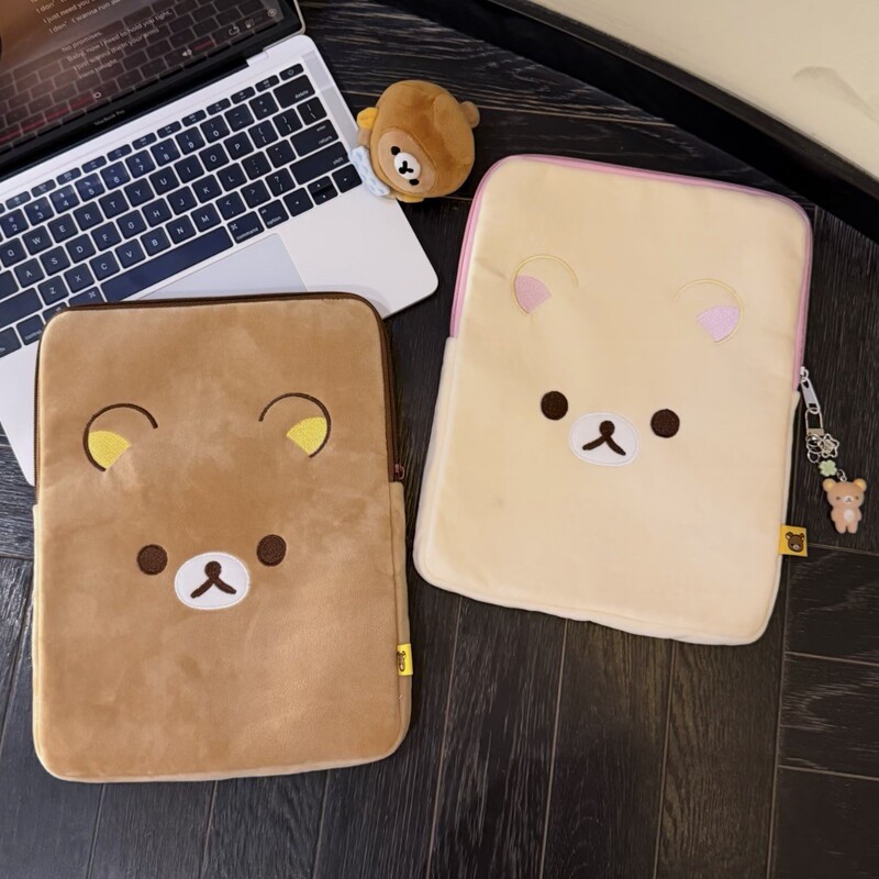 Japanese-Style Anime Instagram-Style Cartoon Bear Plush Computer Bag Cute Student Large-Capacity Tablet Protective Case