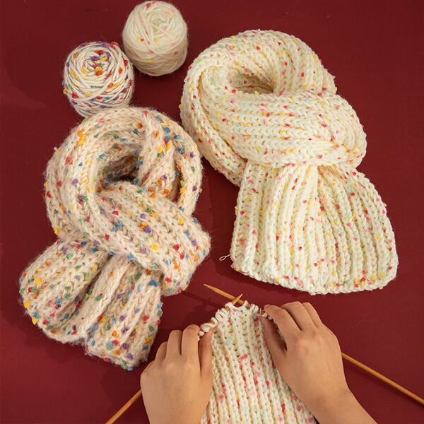 Rainbow ball of yarn