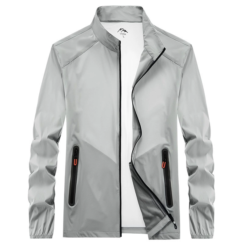 Заказать логотип новой солнцезащитной одежды, мужской быстросохнущий ультратонкий спортивный эластичный кожаный костюм на открытом воздухе, мужская куртка, ветровка 1882