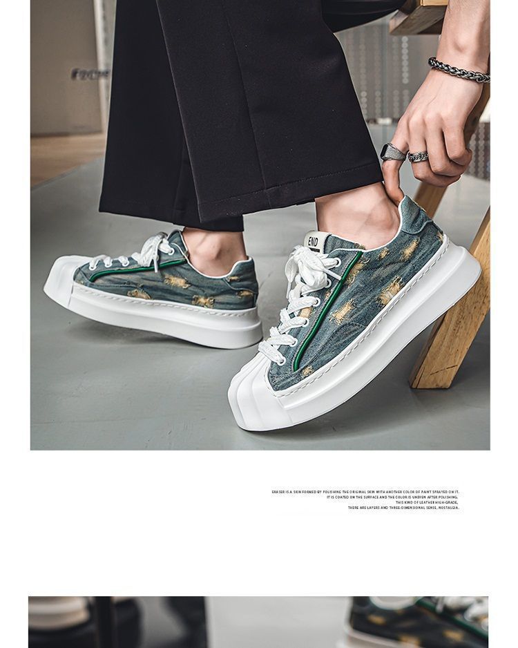 ShoeGlobe Canvas Herren-Sneaker 2025 mit neuer Shell-Toe-Zehenkappe – Sportschuhe für Jugendliche, rutschfest, trendig, für den Winter, Freizeit und Freizeit._voghion.com