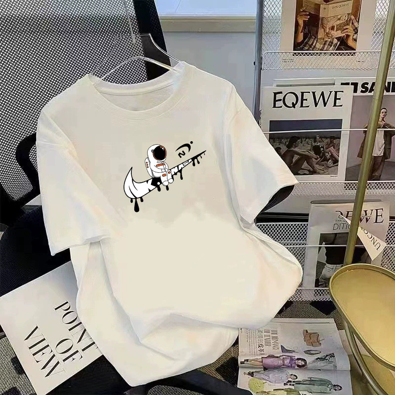 Летняя хлопковая oversize футболка, американский стиль, короткий рукав, унисекс, дышащая