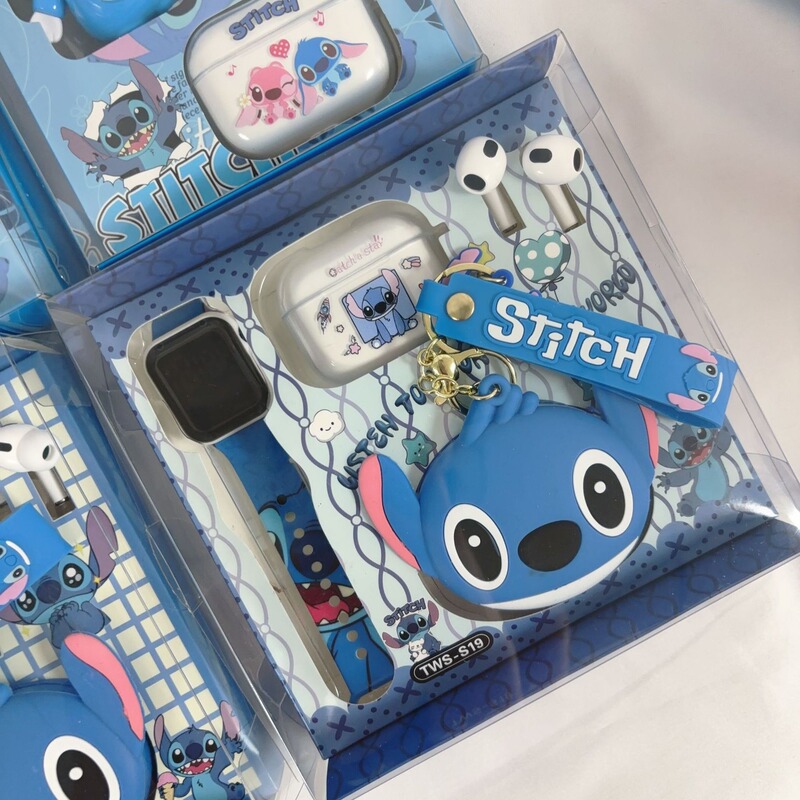 外贸TWS史迪仔Stitch蓝牙耳机无线入耳式运动降噪耳机挂件组合批|undefined