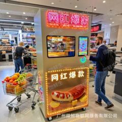 自助烤肠机售卖机景区园区商场24小时无人自动烤肠售货机