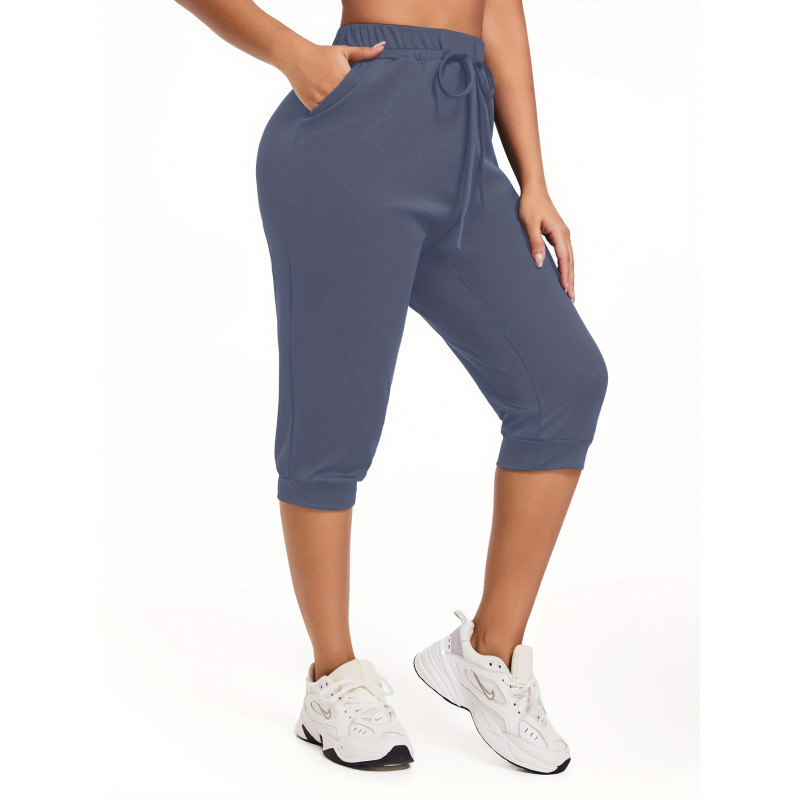 Cross-Border Export New Model Women S Maroon Yoga Capris Sexy Solid Color