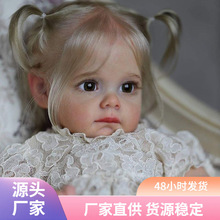 22英寸栩栩如生女孩重生娃娃全身柔软搪胶仿真婴儿娃娃一件代发