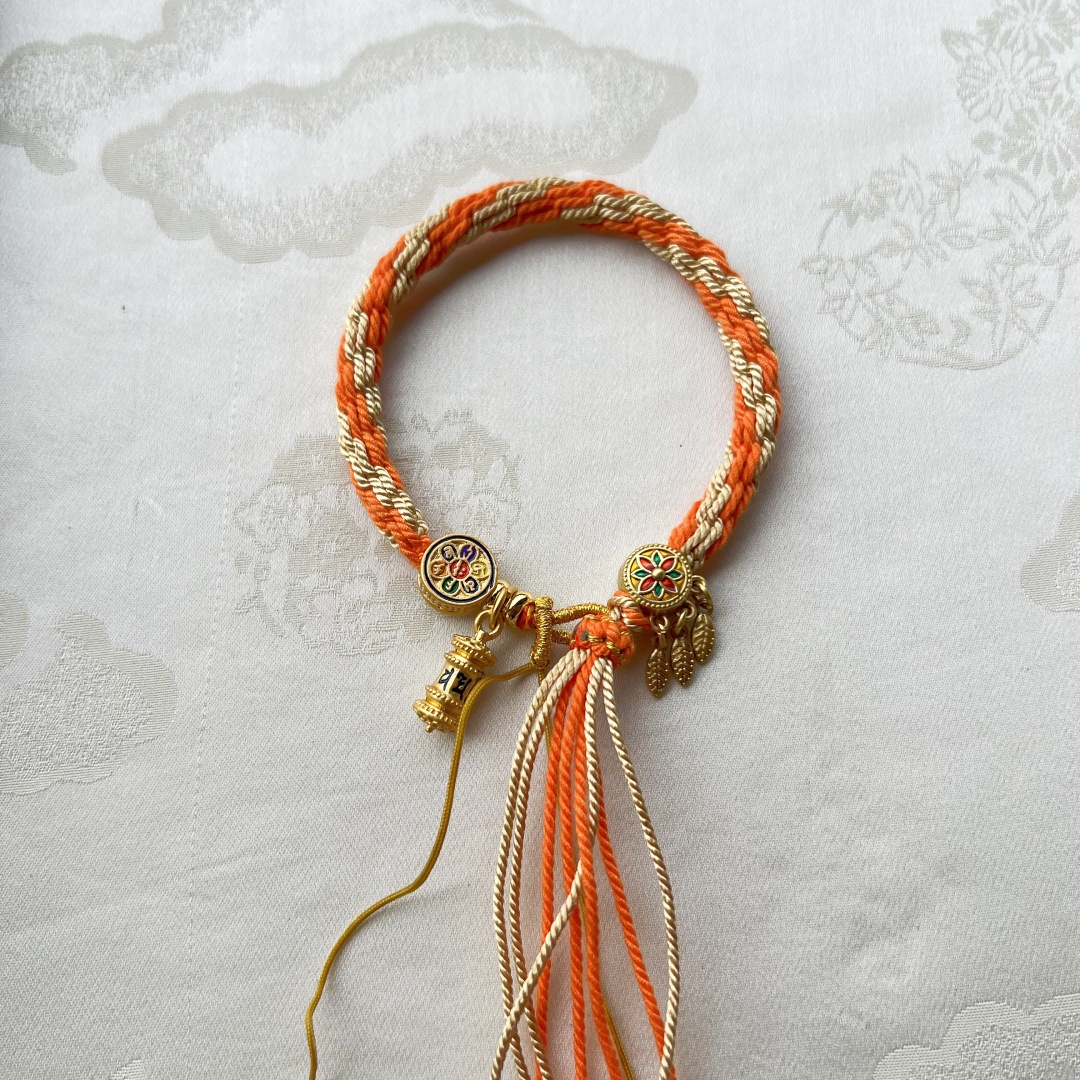 Mano tejida estilo Xizango mano cuerda zachilam mano cuerda verde madre cinco maestro thangka pulsera Xizanga mano cuerda regalo femenino