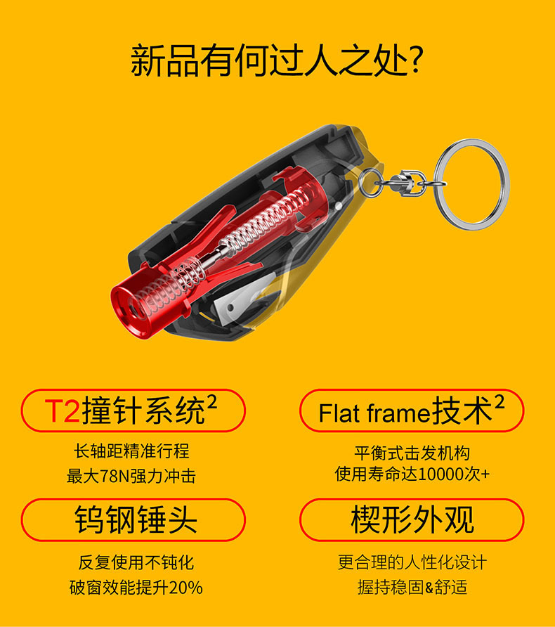 Cross-border car safety hammer tool car window breaker keychain window hammer emergency escape escape artifact