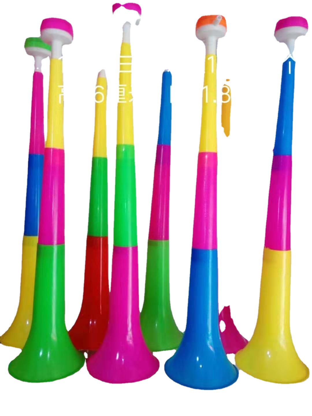 Plástico grande retráctil tres secciones juguetes de trompeta al por mayor acertijos niños instrumentos musicales de apoyo props puestos de venta caliente