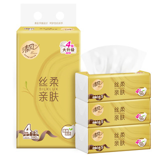 Qingfeng pumping paper logs 4 packs of 90 pumping 4 layers of toilet paper pumping napkins wholesale household paper towels