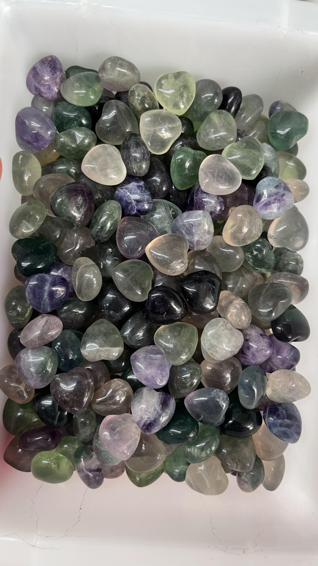 Natural Crystal 15mm No Hole Heart-Shaped Stone Ornaments