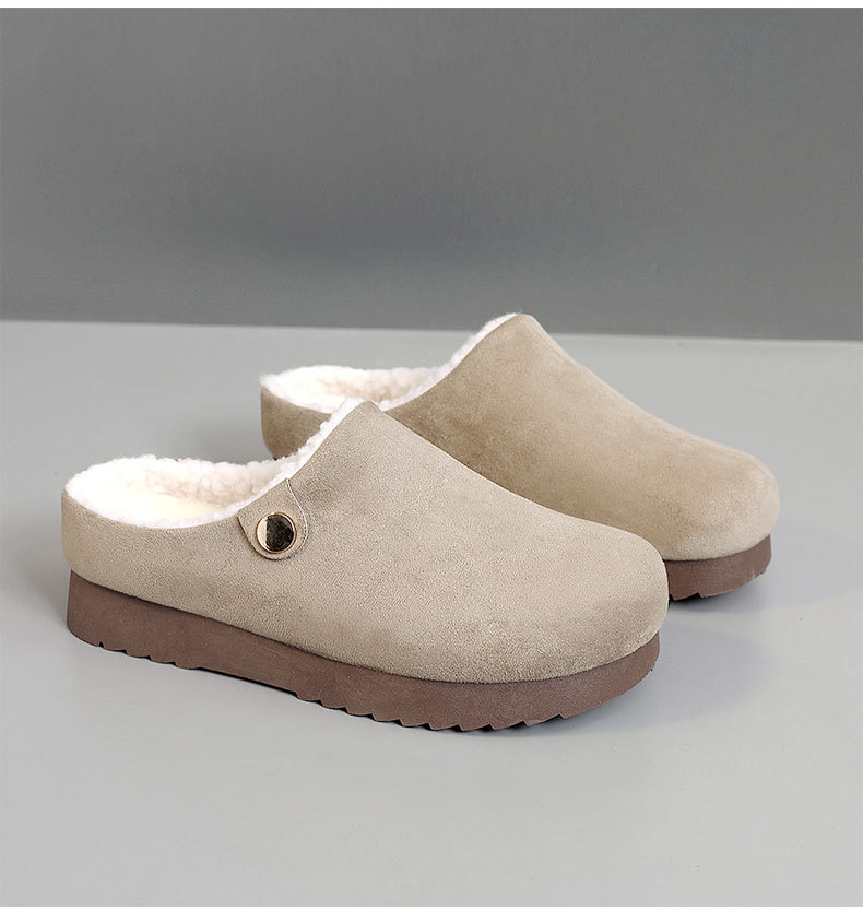 BR095 Uued 2024. aasta sügis- ja talve naiste ühevärvilised soojad puuvillased kingad Veet õhukese põhjaga, sise- ja sisetingimustes kasutamiseks, lihtsad vabaajajalatsid_voghion.com