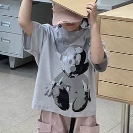 2025夏季男童短袖韩版卡通印花T恤儿童百搭打底宝宝半袖宽松童t恤
