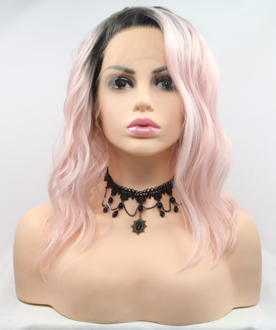 Pelo corto rosa rizado pelucas al por mayor cabello africano rosado pelucas pelucas rizadas LW0270