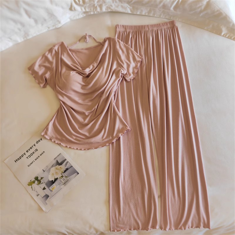 33027.3#젠틀 누드 파우더(고정 가슴 패드 포함) 반팔 + 바지