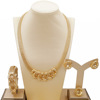 Fashionable trend jewelry, set, necklace, chain, bracelet, ring, earrings, European style, 22 carat, 4 piece set