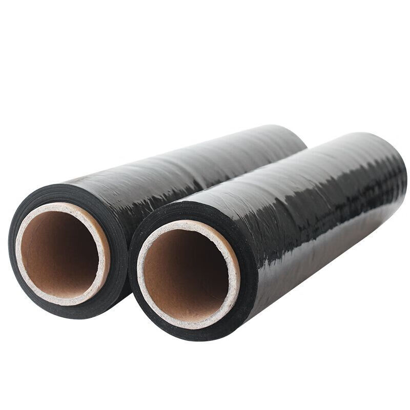 Fábrica personalizada película de enrollamiento negro película de estiramiento película protectora de gran rollo película de retención industrial película autoadhesiva