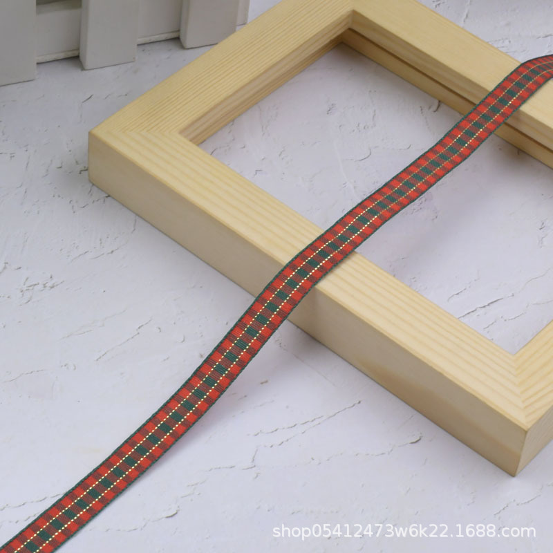 Cinta navideña multicolor Plaid cinta flor regalo embalaje decoración navideña DIY joyería material al por mayor