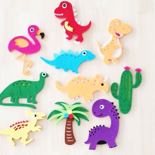 Kindergarten Cartoon Dinosaur Creative Aerial Pendant Felt Material Double-Sided Dinosaur Pendant Source Factory Crafts