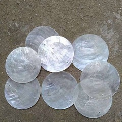 Natural Shell Round Disc 50mm Double Hole Mirror Shell Raw Material Soft Shell DIY Lamp Chime Accessory Translucent Sheet