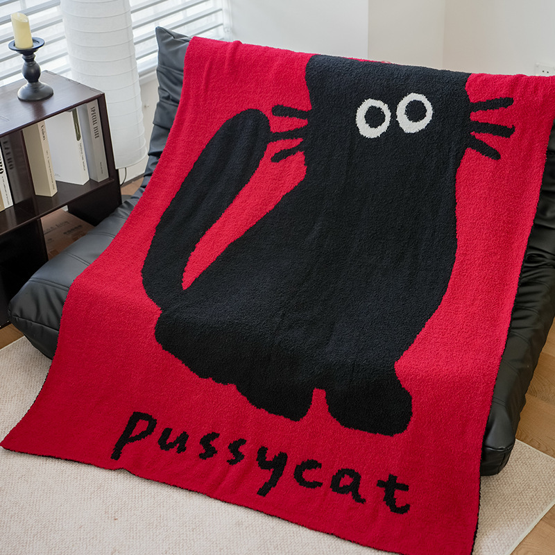 かわいい猫ハーフベルベットソファブランケット秋と冬の昼寝オフィスショールカバーブランケットエアコンシングルブランケットドロップシッピング|undefined