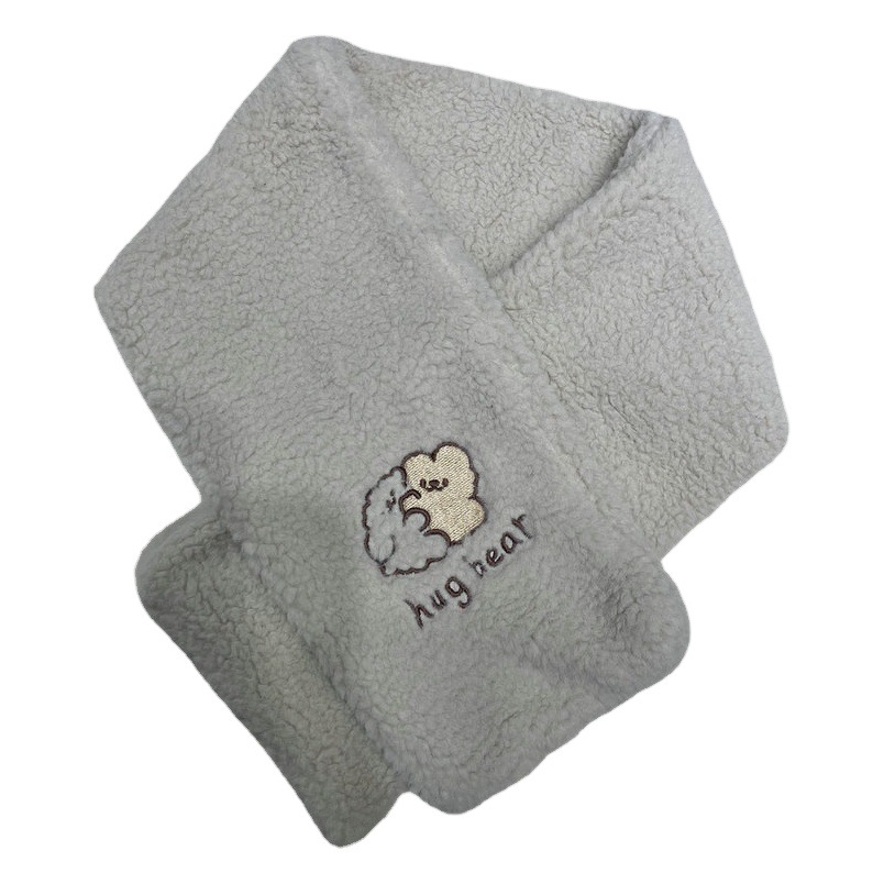 Bear cute plush hug Bear scarf cartoon girl heart collar embroidered Korean winter warm thickened scarf