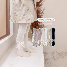 2025春季新品针织打底麻花蝴蝶结女童裤袜儿童连裤袜棉春秋薄款