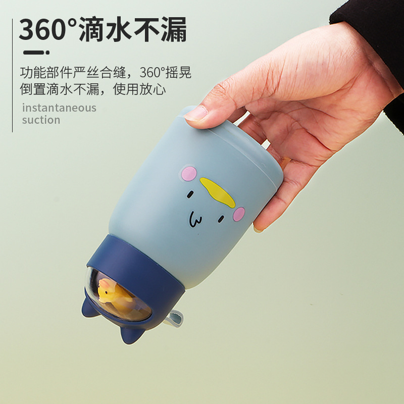 Creativo lindo mascota taza de doble capa de vidrio gran vientre taza lindo animal taza de agua estudiante tienda al por mayor promoción publicidad regalos