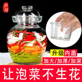 四川泡菜坛子加厚玻璃家用腌菜罐大号老式密封酸菜缸腊八蒜咸菜罐