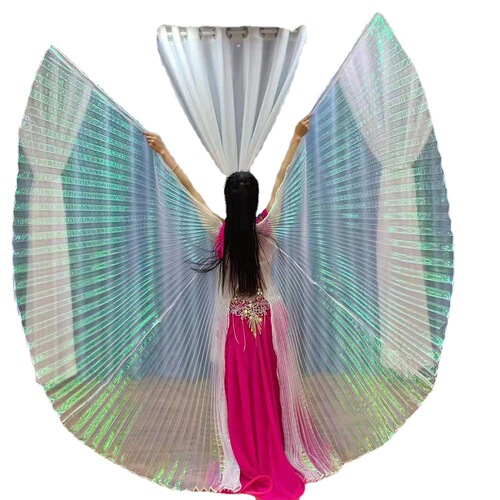 Adult Belly Dance Golden Wings Dance Wings Dance 360 Degree Dance Costumes Performance Costumes Props No Split Wooden Stick 9.3 Meters 