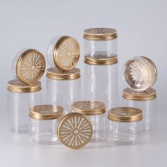 空気の芳香剤の瓶の固体のアロマの清新剤の瓶の透かし彫りの金色のアルミニウムの蓋のホルムアルデヒドの清潔剤のプラスチックの瓶