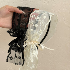 バレエ風レース花刺繍プリントカチューシャ女性甘美で高級感があります。