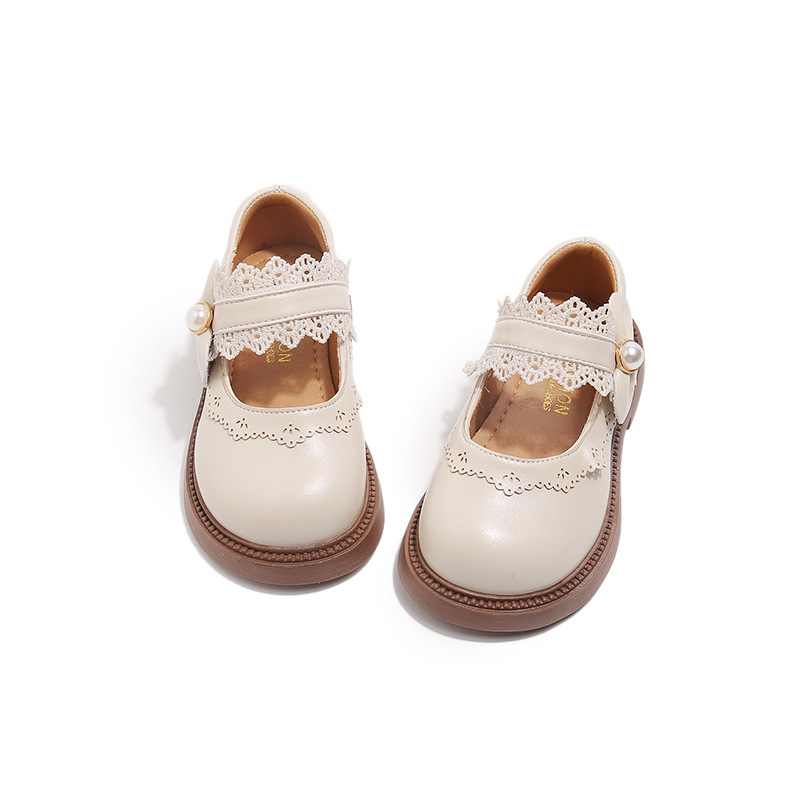 Zapatos de cuero de niñas primavera y otoño 2025 nuevos zapatos de suela suave para niños zapatos princesas zapatos negros de moda