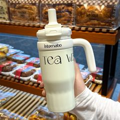カラフルな魔法瓶カップ大容量インターネット有名人学生コーヒーカップシンプルなハイエンドオフィスストローカップハンドル付き