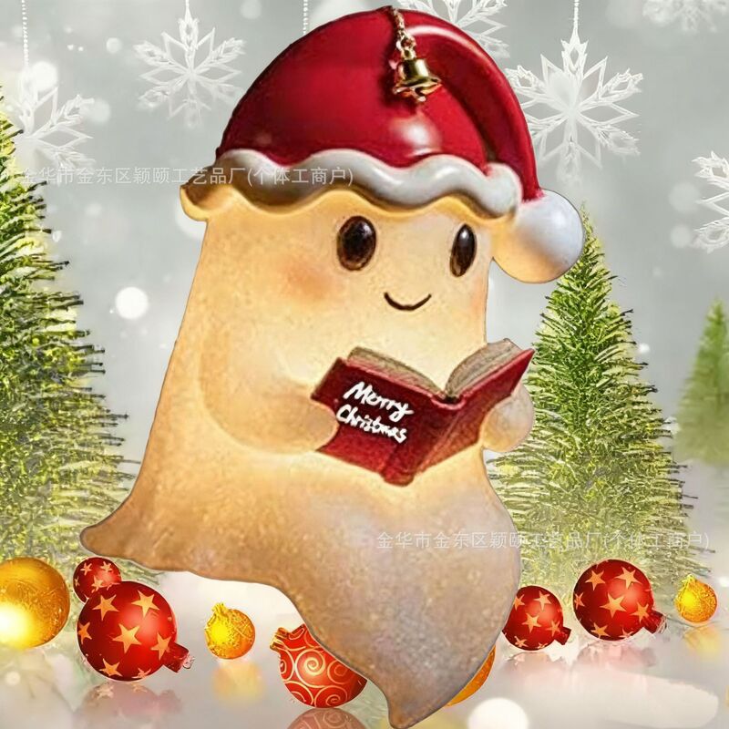 圣诞节新品Cute Ghost Reading Book Lamp可爱鬼读书灯万圣节摆件|undefined