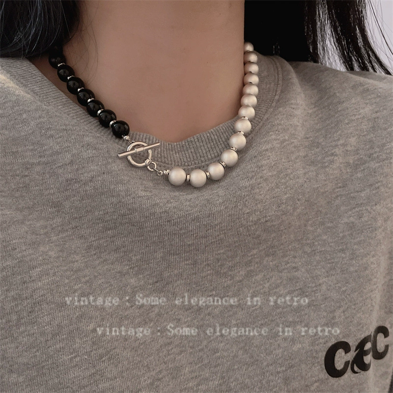 Серебряное ожерелье из жемчига, цепочка для сумки-ключей, серьги, высокая класс