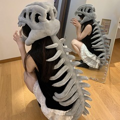 中华恐龙骨架头套毛绒玩具外骨骼玩偶表演服饰搞怪帽子cosplay女