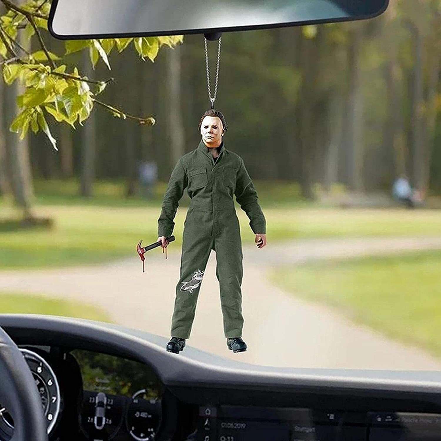 Nuevos productos transfronterizos Halloween horror personajes de automóviles colgantes de automóviles Halloween accesorios de interiores colgantes