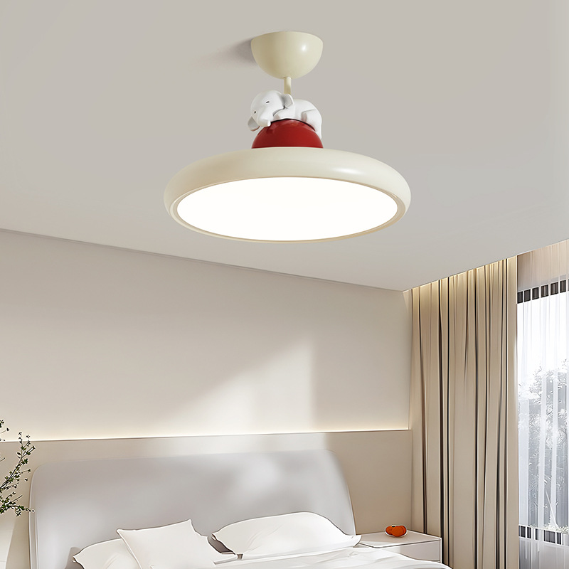 Gran vista jardín dormitorio de niños lámpara de techo simple estudio moderno crema viento creativo de protección de los ojos lámparas 668L