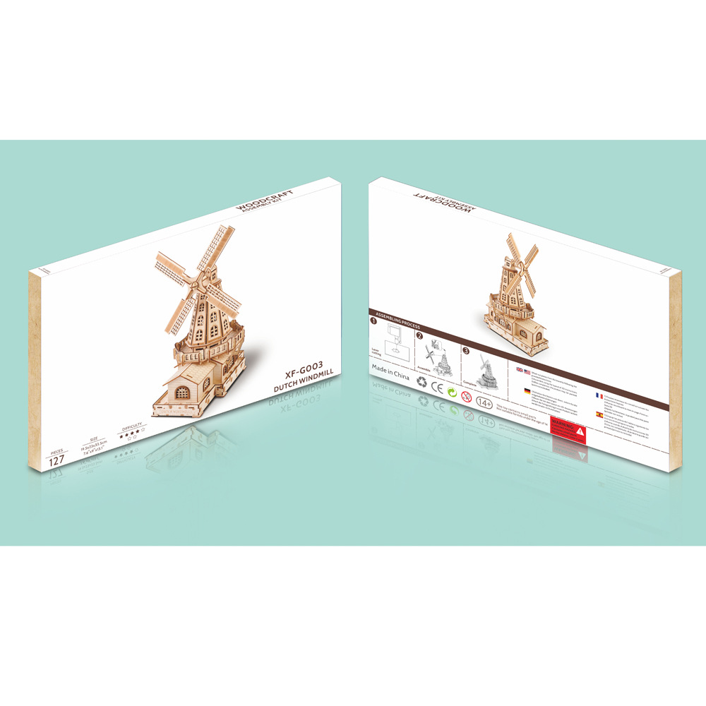 Directo de fábrica transfronterizo de madera dedicado rompecabezas tridimensional rompecabezas de juguete 3D modelo de montaje tridimensional