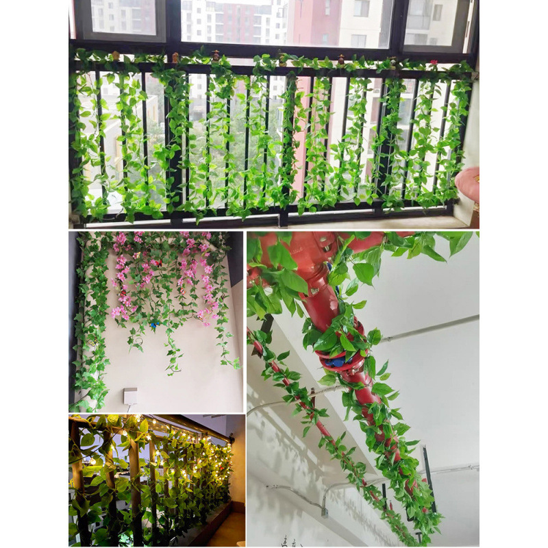 假花藤仿真藤条绿植物管道装饰藤蔓吊顶遮挡空调暖气水管树叶子
