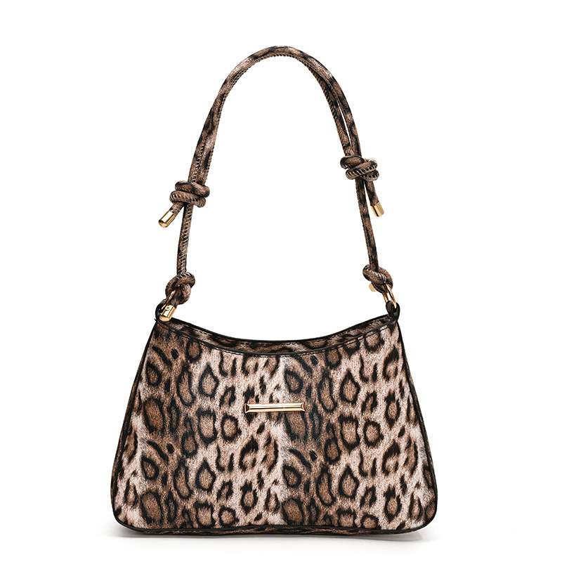 Bolso de mujer de patrón leopardo 2024 nuevo estilo europeo y americano retro bolso de hombro de moda texturizado bolso de brazo bolso de calle