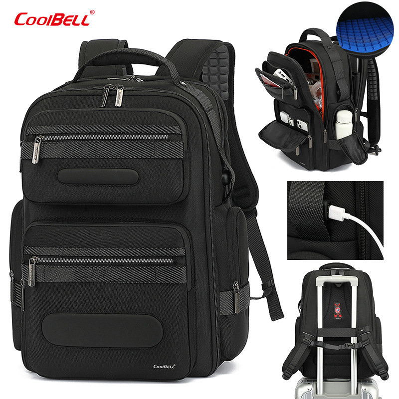 High-End Waterproof 17inch Computer Bag Trendy Brand Large Capacity Trolley Case Men's Business Trip Backpack