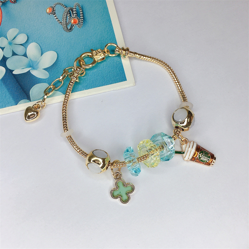 Mignon Style Simple Dauphin Forme De Cœur Fleur Acier Inoxydable Alliage Résine Strass Bracelet En Masse display picture 4