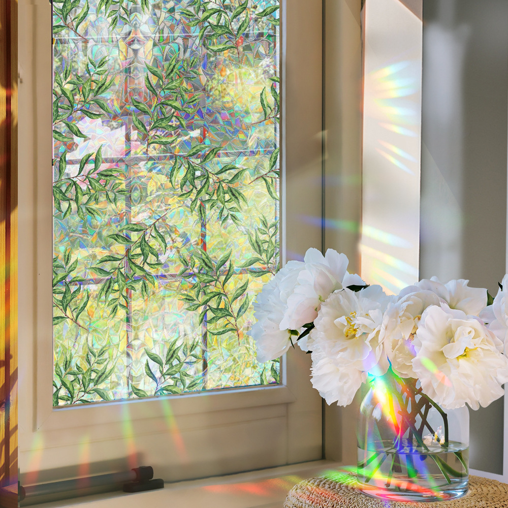 140g Weight Glass paster Home Textiles & Decor Type PVC Material Leaf Pattern Casual, Pastoral Style Casual Pastoral Leaf PVC Glass Paster Wall Art 21