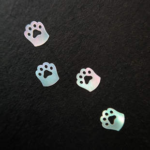 Pearl Cat Paw Print Pearl Flower Luminous Beetle Green Bei Lacquer