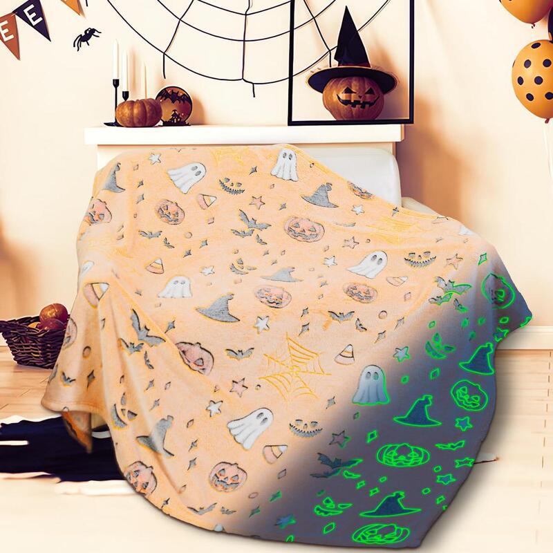 Halloween Blanket Glow in the Dark Spider Web Pumpkin Ghost Bat Halloween Decorations Super Luxury Soft Blanket Halloween Blanket Glow in the Dark Spider Web Pumpkin Ghost Bat Halloween Decorations Super Luxury Soft Blanket