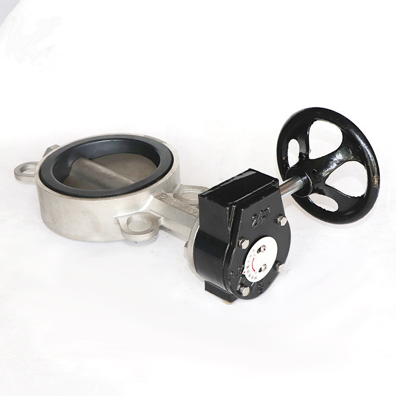 对夹涡轮蝶阀 DN200 四氟不锈钢蝶阀D371F-16P 浙江南高阀门