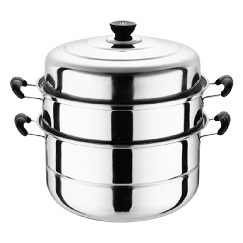 Двухслойная пароварка из нержавеющей стали, утолщенная коммерческая пароварка, кастрюля двойного назначения, трехслойная пароварка большой емкости, бытовая многофункциональная пароварка